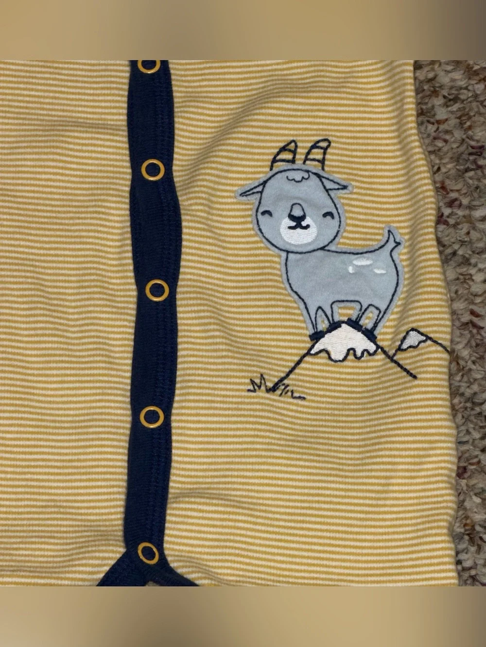Boys girls carters 6 months pajamas Carter's Yellow Striped Baby One-Piece goat